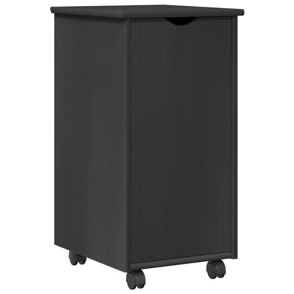 Grote foto vidaxl rolling kast met wiel grijs 34 x 39 x 65 5 cm massief vurenhout huis en inrichting overige