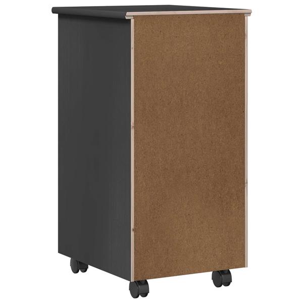 Grote foto vidaxl rolling kast met wiel grijs 34 x 39 x 65 5 cm massief vurenhout huis en inrichting overige