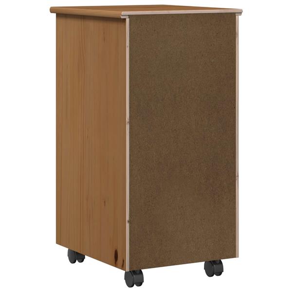 Grote foto vidaxl rolling kast honingbruin 34 x 39 x 65 5 cm massief vurenhout huis en inrichting overige