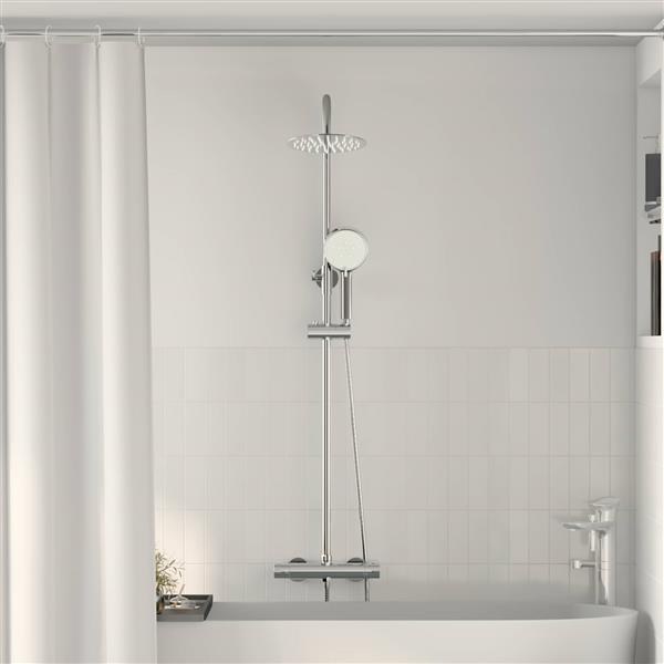 Grote foto vidaxl thermostatisch douchesysteem set chroom ss201 doe het zelf en verbouw sanitair