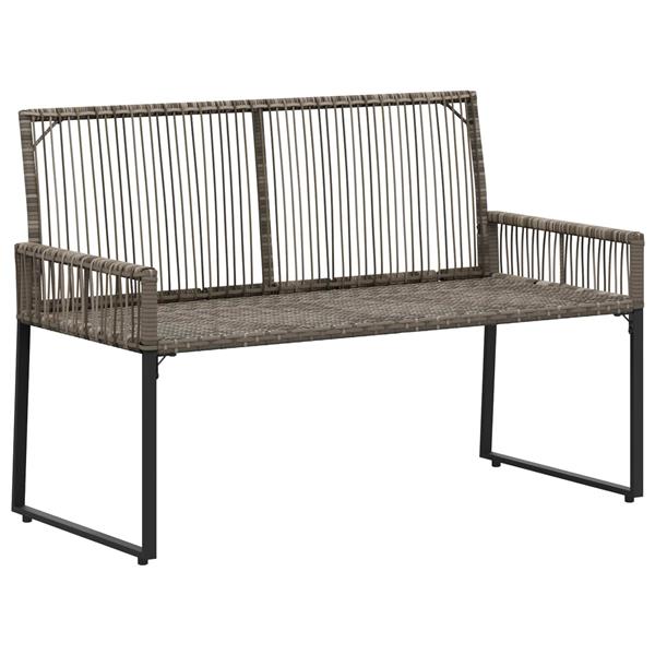 Grote foto vidaxl tuinbank met kussen 4 pcs grijs en donkergrijs poly rattan tuin en terras tuinmeubelen