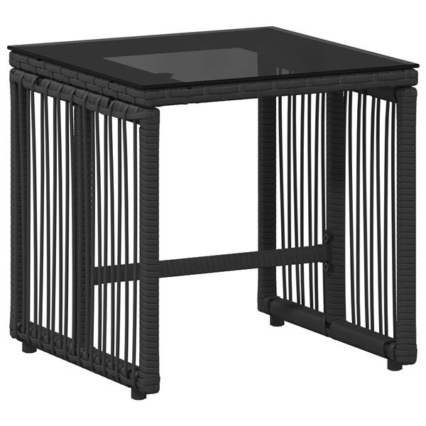Grote foto vidaxl buitenmeubelset met kussen 7 pcs zwart en turquoise poly rattan tuin en terras tuinmeubelen