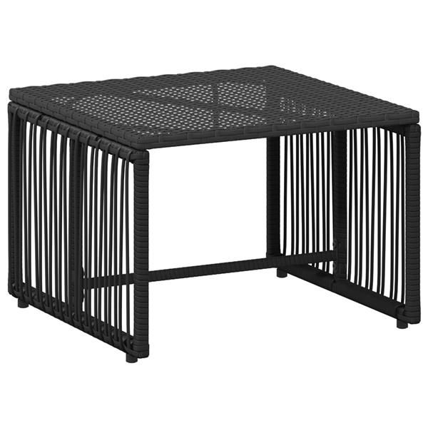 Grote foto vidaxl buitenmeubelset 11 pcs zwart en cream wit poly rattan tuin en terras tuinmeubelen