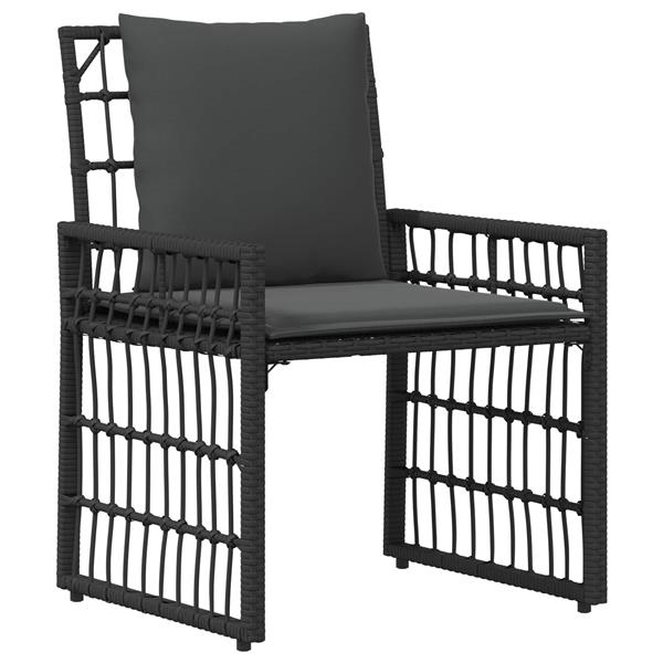 Grote foto vidaxl buitenmeubelset 5 pcs zwart en donkergrijs staal en poly rattan tuin en terras tuinmeubelen