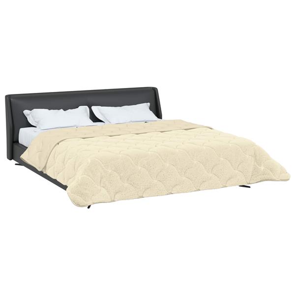 Grote foto vidaxl winter dekbed cr me 200 x 240 cm microfiber en teddy fleece huis en inrichting bedden