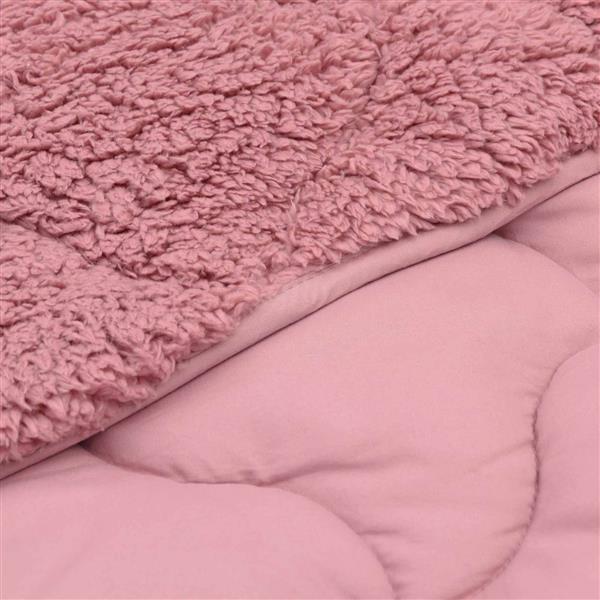 Grote foto vidaxl winter dekbed roze 200 x 240 cm microfiber en teddy fleece huis en inrichting bedden