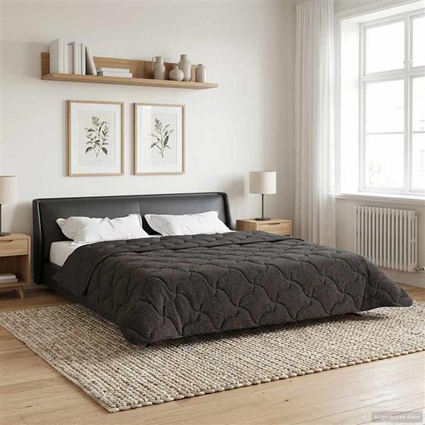 Grote foto vidaxl winter dekbed gekwilt antraciet 200 x 200 cm huis en inrichting bedden