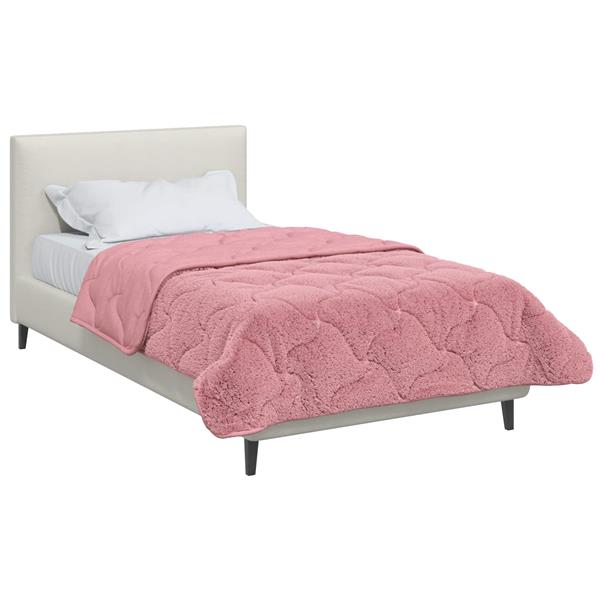 Grote foto vidaxl zomer dekbed roze 140 x 220 cm microfiber en teddy fleece huis en inrichting bedden
