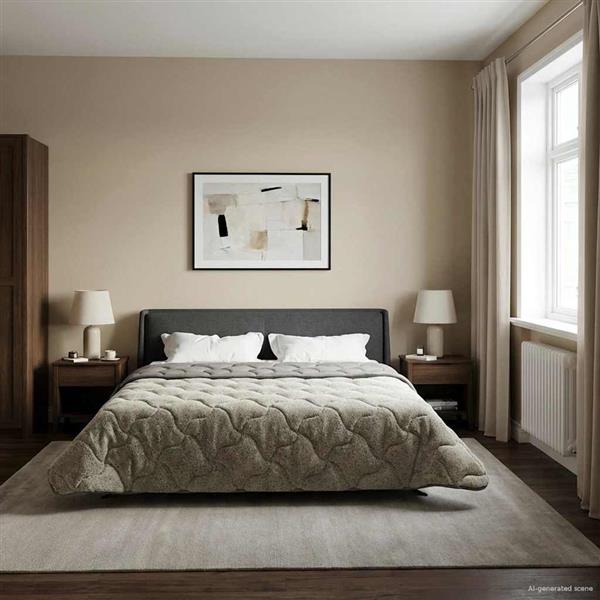 Grote foto vidaxl zomer dekbed gekwilt lichtgrijs 200 x 220 cm huis en inrichting bedden