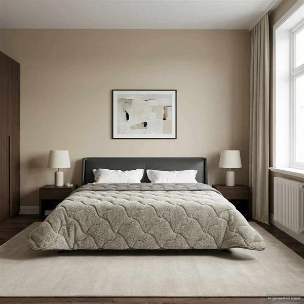 Grote foto vidaxl zomer dekbed gekwilt lichtgrijs 200 x 240 cm huis en inrichting bedden