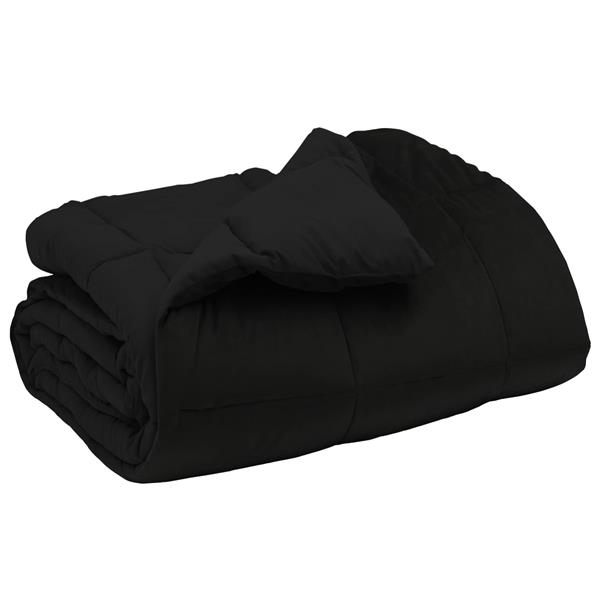 Grote foto vidaxl winter dekbed gekwilt zwart 200 x 220 cm microfiber huis en inrichting bedden