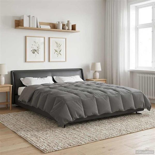 Grote foto vidaxl winter dekbed gekwilt lichtgrijs 200 x 240 cm microfiber huis en inrichting bedden