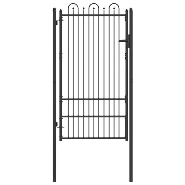 Grote foto vidaxl hekpoort horst 100 x 175 cm staal zwart vergrendelbaar tuin en terras hekken en schuttingen
