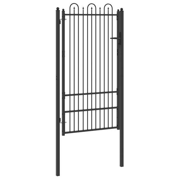 Grote foto vidaxl hekpoort horst 100 x 175 cm staal zwart vergrendelbaar tuin en terras hekken en schuttingen