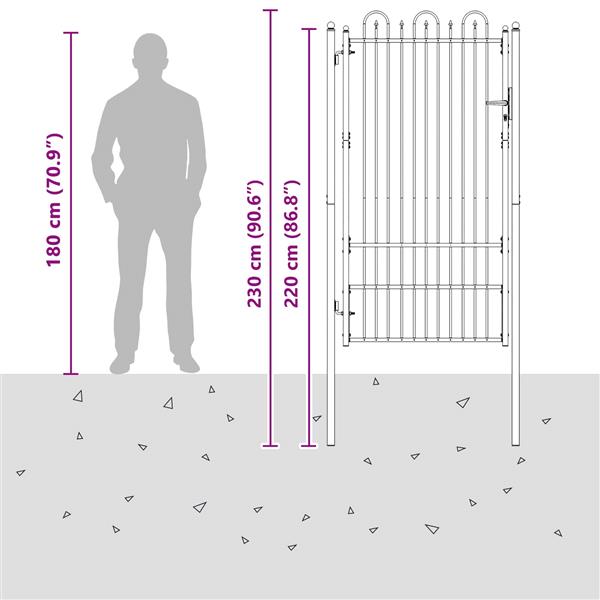 Grote foto vidaxl hekpoort horst 100 x 175 cm staal zwart vergrendelbaar tuin en terras hekken en schuttingen