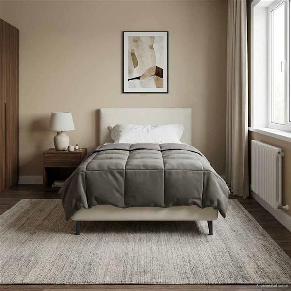 Grote foto vidaxl zomer dekbed gekwilt lichtgrijs 155 x 200 cm microfiber huis en inrichting bedden