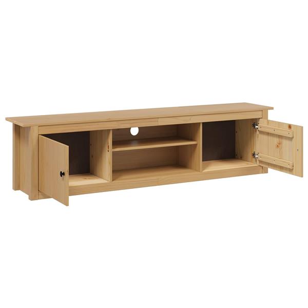 Grote foto vidaxl tv rek hill honingbruin 158 x 40 x 39.5 cm massief grenenhout huis en inrichting overige