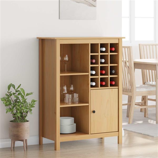Grote foto vidaxl wijnkast hill honingbruin 79.5 x 40 x 107.5 cm huis en inrichting woningdecoratie