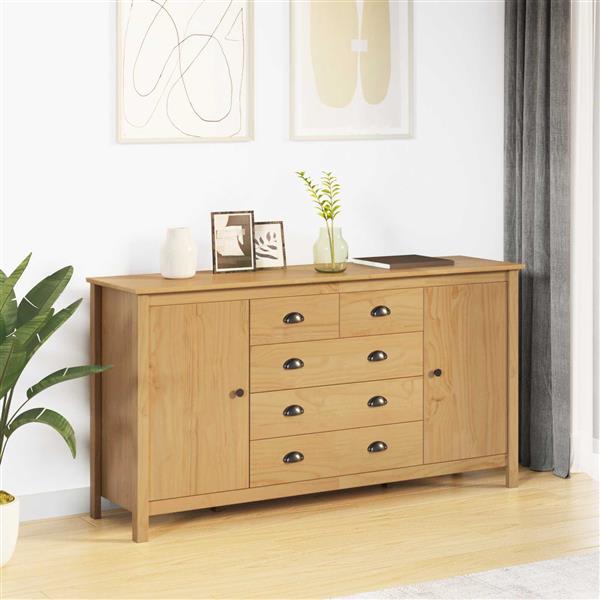 Grote foto vidaxl dressoir hill honingbruin 154 x 40 x 80 cm massief grenenhout huis en inrichting woningdecoratie