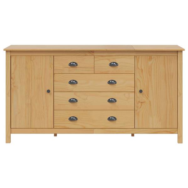 Grote foto vidaxl dressoir hill honingbruin 154 x 40 x 80 cm massief grenenhout huis en inrichting woningdecoratie