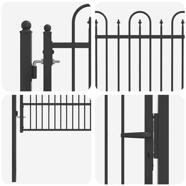 Grote foto vidaxl hekpoort horst 100 x 150 cm staal zwart vergrendelbaar tuin en terras hekken en schuttingen