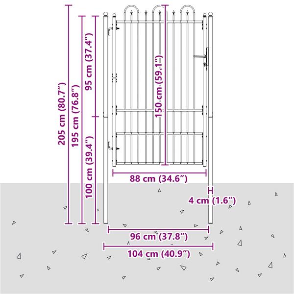 Grote foto vidaxl hekpoort horst 100 x 150 cm staal zwart vergrendelbaar tuin en terras hekken en schuttingen