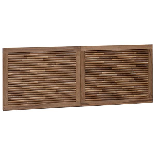 Grote foto vidaxl hoofdbord wandgemonteerd naturel 140 cm massief teakhout antiek en kunst stoelen en banken
