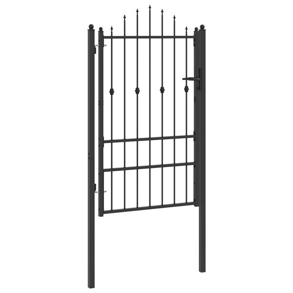 Grote foto vidaxl hekpoort horst 100 x 150 cm metaal zwart vergrendelbaar tuin en terras hekken en schuttingen