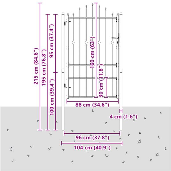 Grote foto vidaxl hekpoort horst 100 x 150 cm metaal zwart vergrendelbaar tuin en terras hekken en schuttingen