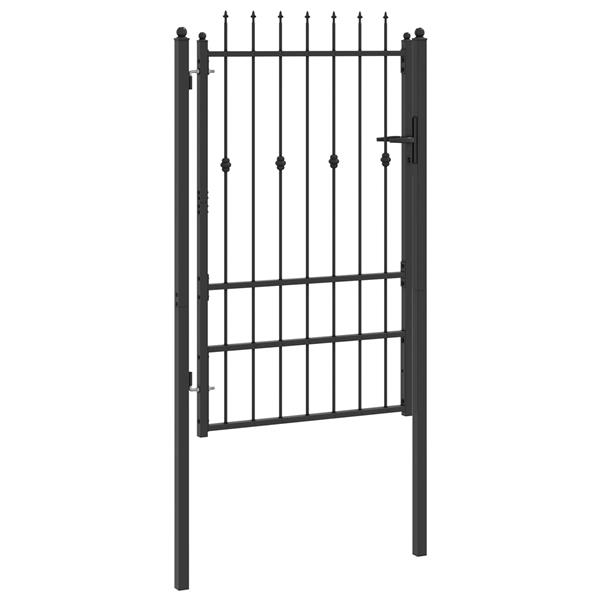 Grote foto vidaxl hekpoort horst 100 x 150 cm metaal zwart vergrendelbaar tuin en terras hekken en schuttingen