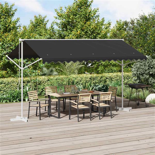 Grote foto vidaxl vrijstaande luifel 4 3 m polyester antracietkleurig tuin en terras overige tuin en terras