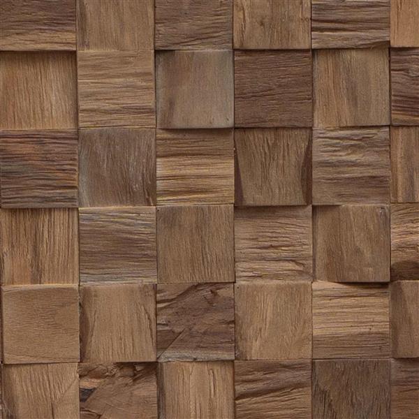 Grote foto vidaxl hoofdbord wandgemonteerd naturel 120 cm massief teakhout antiek en kunst stoelen en banken