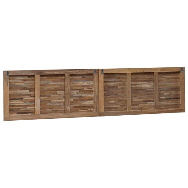 Grote foto vidaxl hoofdbord wandgemonteerd naturel 200 cm massief teakhout antiek en kunst stoelen en banken