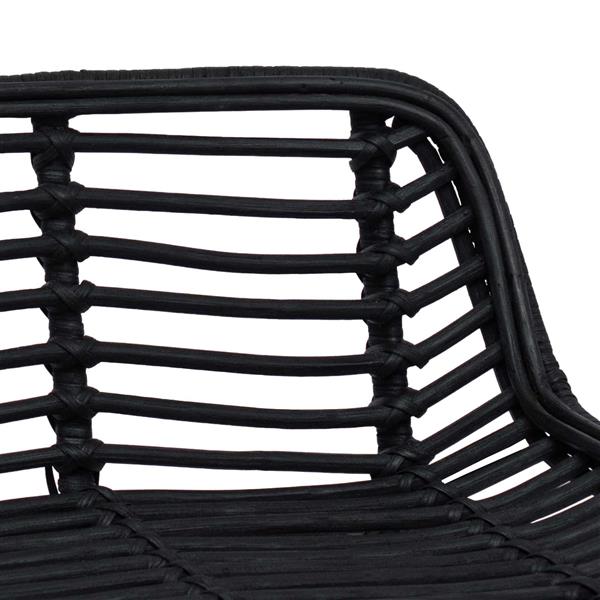Grote foto vidaxl barkruk 2 st zwart 44 x 46 x 91 cm rattan en staal huis en inrichting krukken en barkrukken