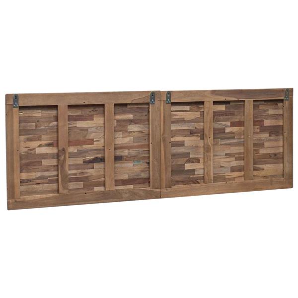 Grote foto vidaxl hoofdbord naturel massief teakhout antiek en kunst stoelen en banken