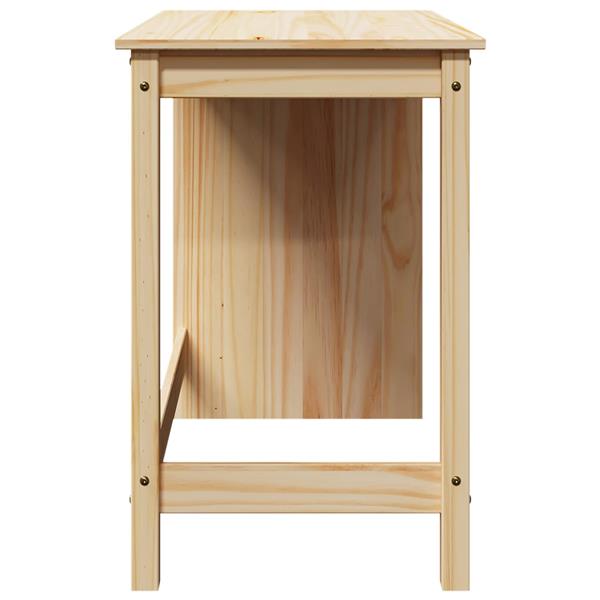 Grote foto vidaxl bureau bruin 112 x 50 x 75 cm massief vurenhout huis en inrichting stoelen