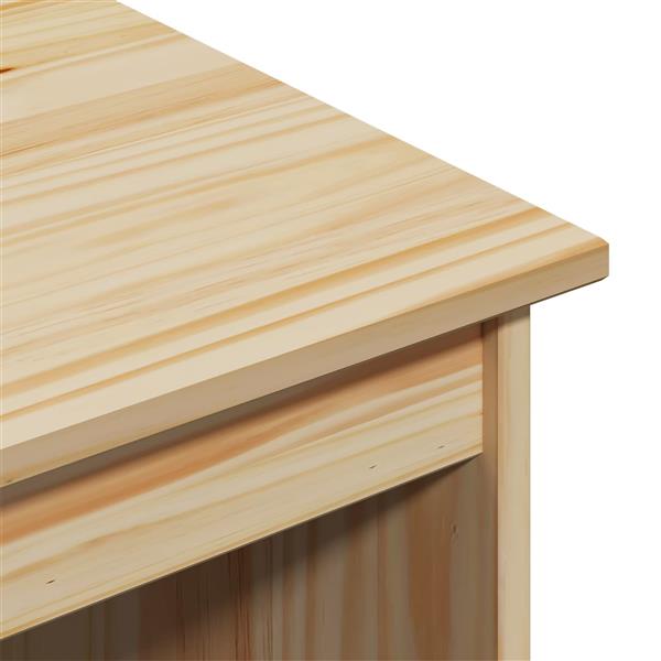 Grote foto vidaxl bureau bruin 112 x 50 x 75 cm massief vurenhout huis en inrichting stoelen