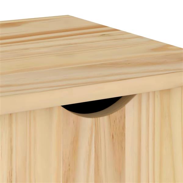 Grote foto vidaxl rolling kast met wiel bruin 34 x 39 x 65 5 cm massief vurenhout huis en inrichting overige