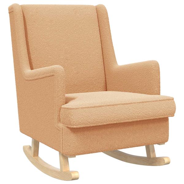 Grote foto vidaxl schommelstoel beige 62 x 80 x 85 cm boucl huis en inrichting stoelen