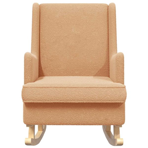 Grote foto vidaxl schommelstoel beige 62 x 80 x 85 cm boucl huis en inrichting stoelen