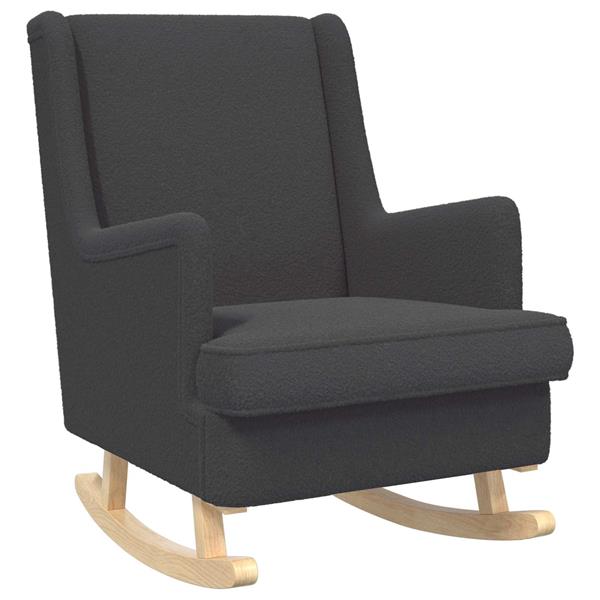 Grote foto vidaxl schommelstoel donkergrijs 62 x 80 x 85 cm schapenstof huis en inrichting stoelen
