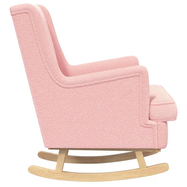 Grote foto vidaxl schommelstoel roze 62 x 80 x 85 cm schapenstof huis en inrichting stoelen
