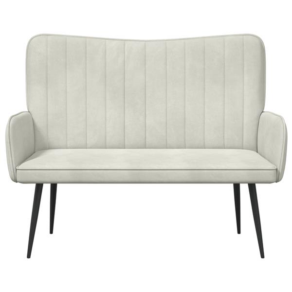 Grote foto vidaxl twee persoons sofa cr me 115 x 61 x 87 cm fluweel huis en inrichting bankstellen