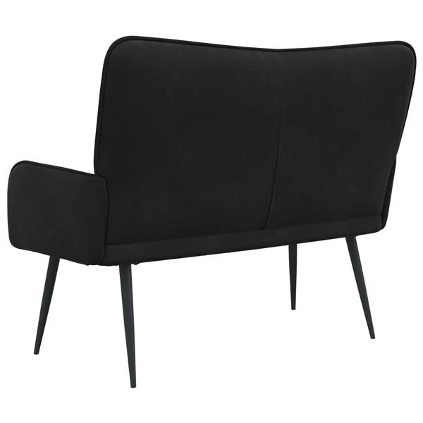 Grote foto vidaxl twee persoons sofa zwart 115 x 61 x 87 cm fluweel huis en inrichting bankstellen