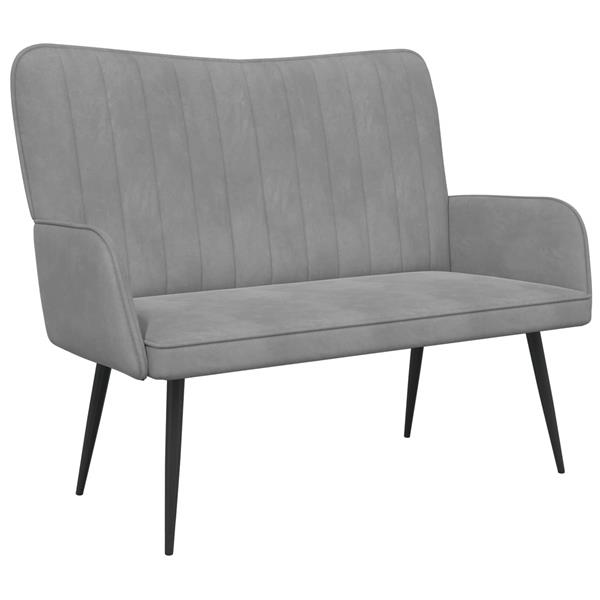 Grote foto vidaxl twee persoons sofa lichtgrijs 115 x 61 x 87 cm fluweel huis en inrichting bankstellen