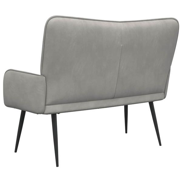 Grote foto vidaxl twee persoons sofa lichtgrijs 115 x 61 x 87 cm fluweel huis en inrichting bankstellen