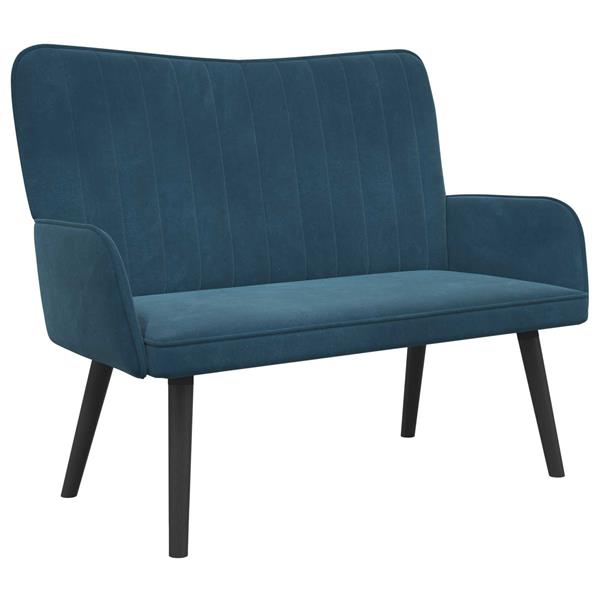 Grote foto vidaxl twee persoons sofa blauw 115 x 61 x 87 cm fluweel huis en inrichting bankstellen