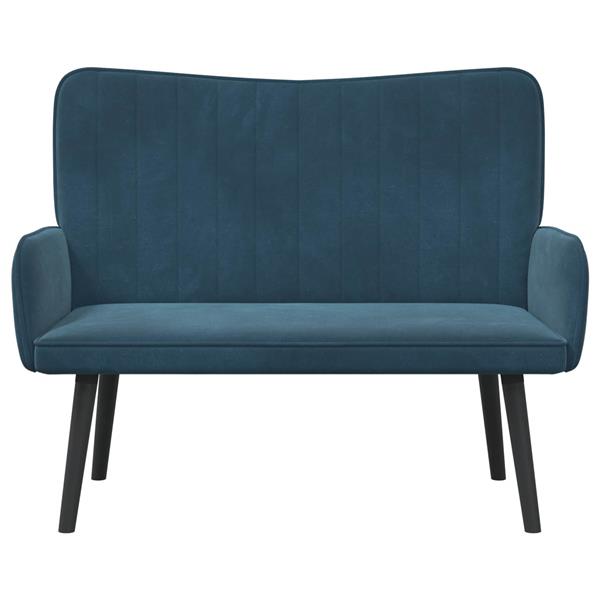 Grote foto vidaxl twee persoons sofa blauw 115 x 61 x 87 cm fluweel huis en inrichting bankstellen