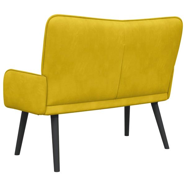 Grote foto vidaxl twee persoons sofa geel 115 x 61 x 87 cm fluweel huis en inrichting bankstellen