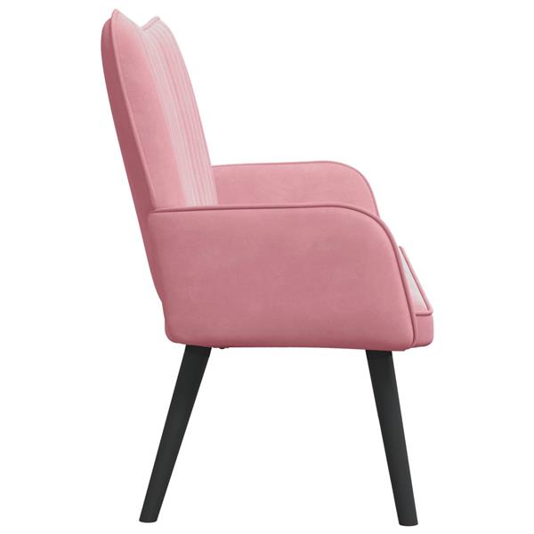 Grote foto vidaxl twee persoons sofa roze 115 x 61 x 87 cm fluweel huis en inrichting bankstellen